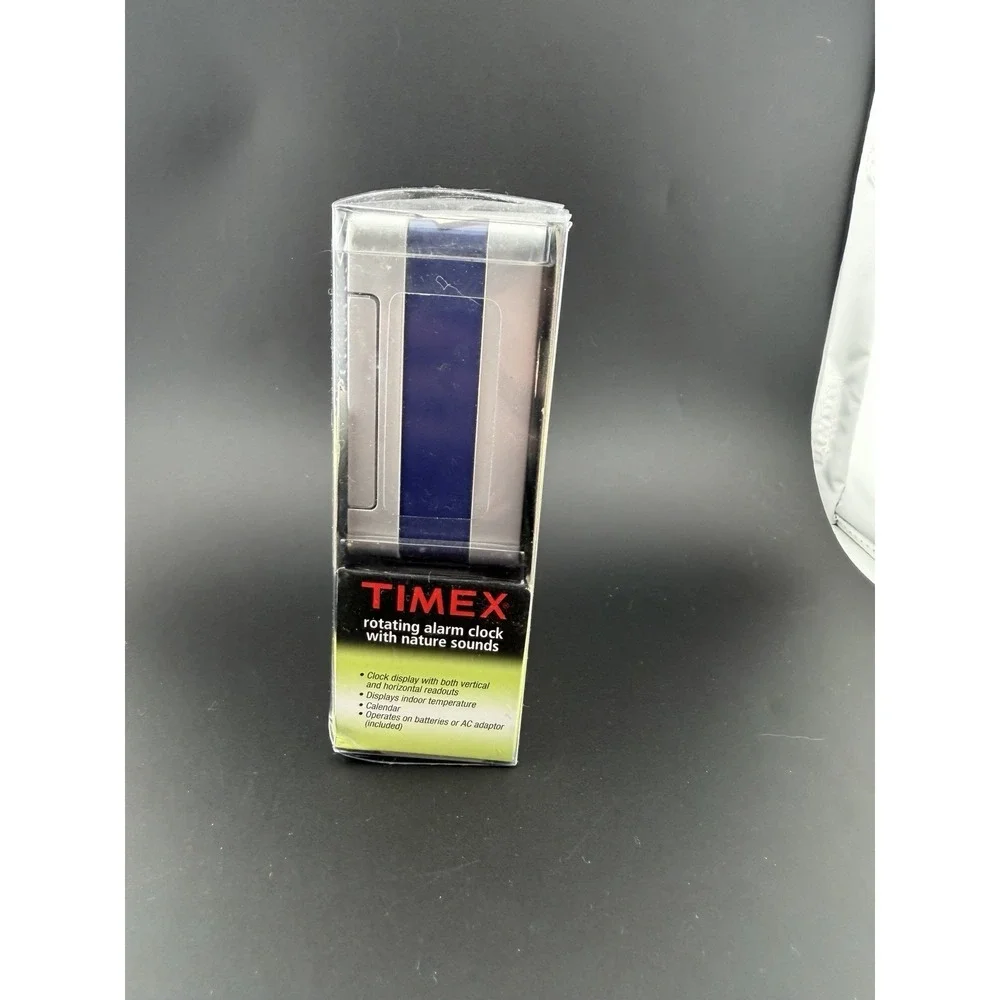 TIMEX ROTATING ALARM CLOCK With Nature Sounds & Indoor Temperature T152 NEW